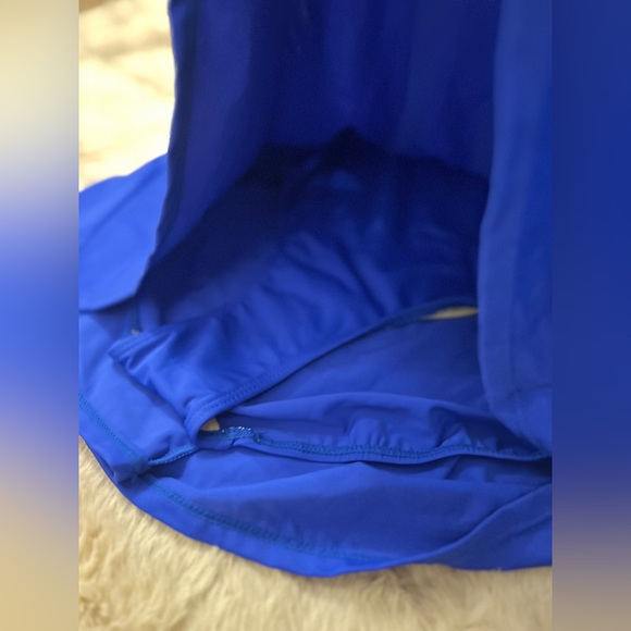 Swimsuits For All NWT Size 34 Draped Front Swimdress Blue Floral Modest - Picture 12 of 12